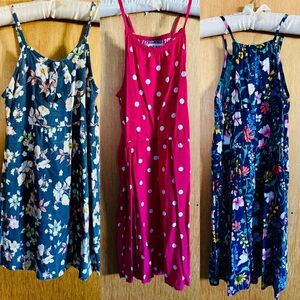 Old Navy Kids Dresses - Floral Blue, Polka Dot Pink, Floral Navy